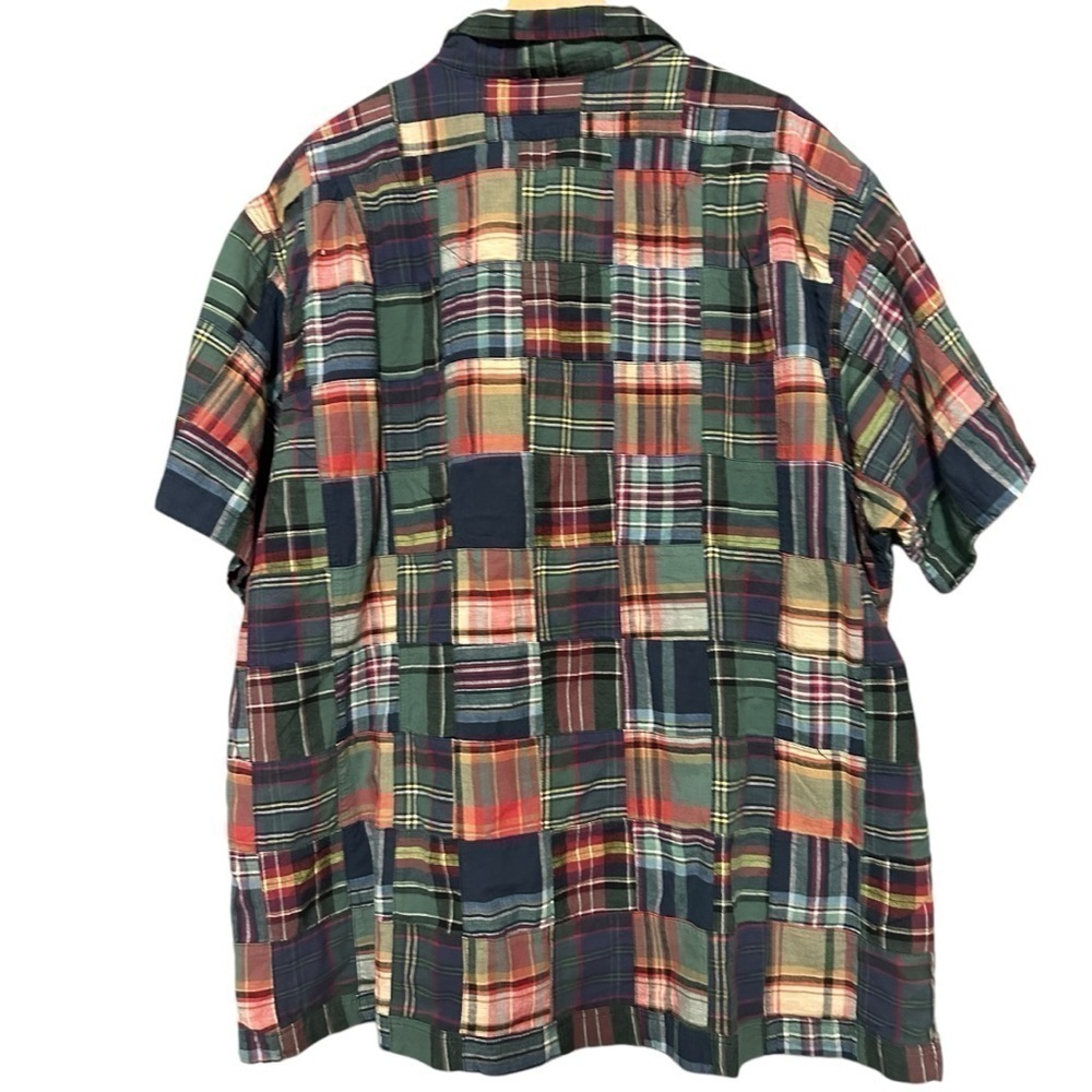 Polo Ralph Lauren Vintage Men’s Size XL Green Patchwork Plaid Henley Shirt - Picture 3 of 6